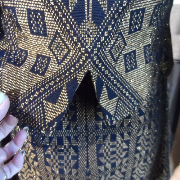 Christian Lacroix Paris 2000's Collection Black Gold Brocade Dress Set Size S - Picture 10 of 16